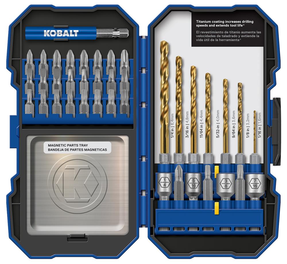 Kobalt Juego de brocas de titanio recubierto HSS con 40 piezas de longitud estándar - 89932