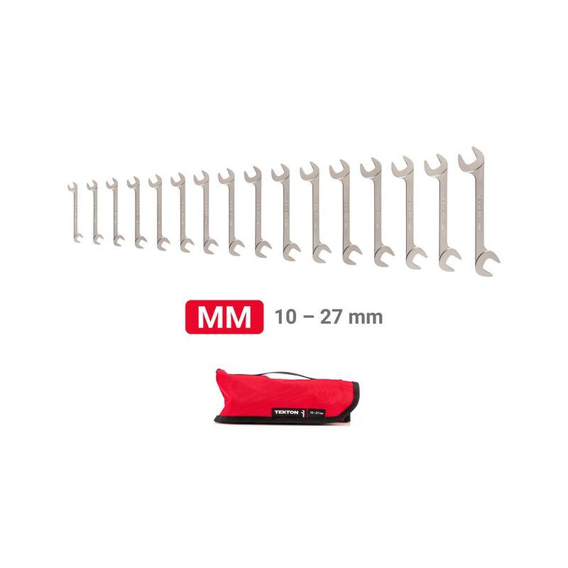 Juego de llaves de codo abiertas TEKTON de 10-27 mm con estuche (16 piezas) - WAE92402.