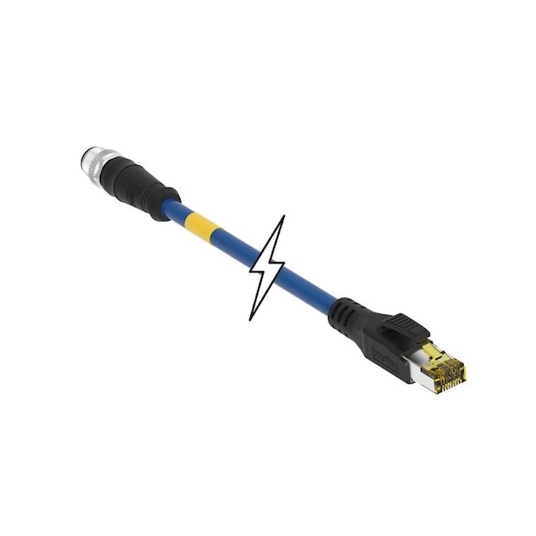 Molex CORDSET M12 TO RJ45 CAT6A BLUE PUR 2M - 1203410502
