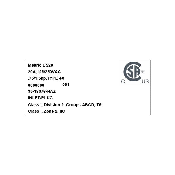 Meltric 35-18076-HAZ INLET - 35-18076-HAZ