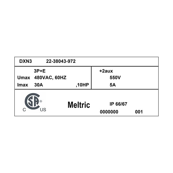 Meltric 22-38043-972 INLET - 22-38043-972