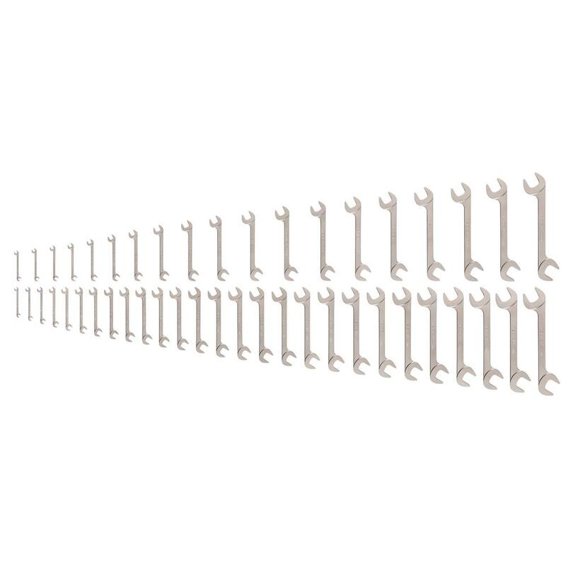 Set de llaves de extremo abierto con cabeza en ángulo TEKTON 1/4 - 1-1/4 pulg., 6 - 32 mm (46 piezas) - WAE93003 