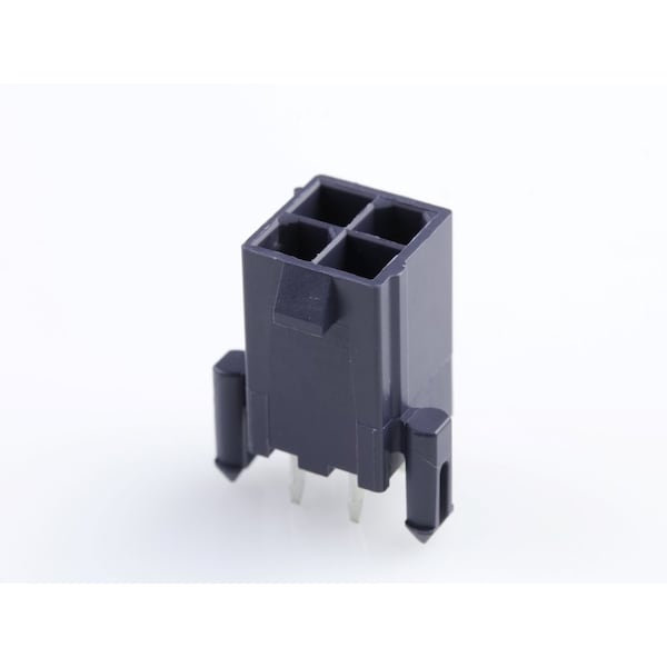 Molex MiniFitJr Vert Hdr w/Pegs 4Ckt GlowWire - 172447-0004