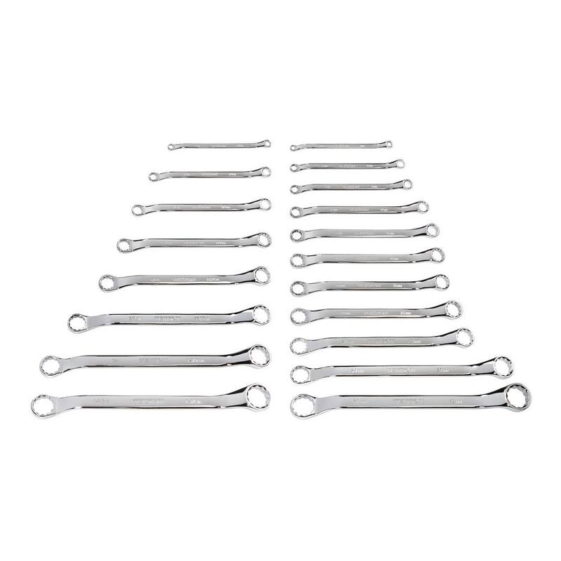 TEKTON Juego de Llaves de Caja de 45 grados con Extremo Offset de 1/4 a 1-1/4 pulgadas, 6 a 32 mm (Conjunto de 19 Piezas) - WBE90302