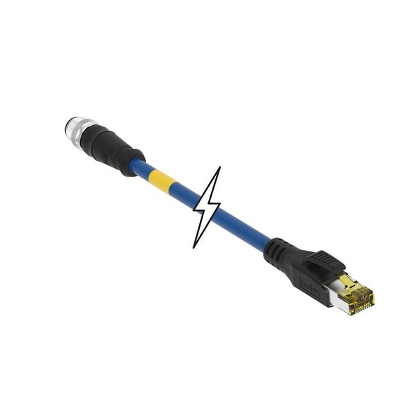 Molex CORDSET M12 TO RJ45 CAT6A BLUE PUR 5M - 1203410505