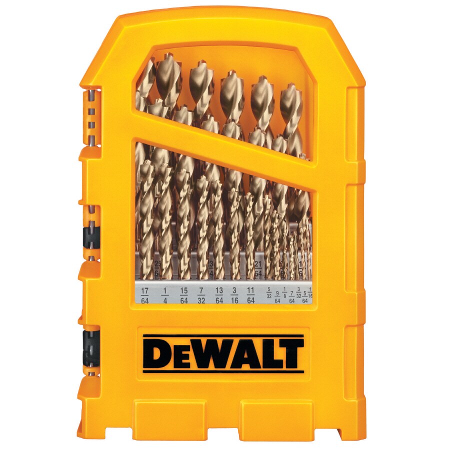 Juego de brocas giratorias de longitud laboral mixta recubiertas de HSS dorado ferroso de 29 piezas DEWALT DEWALT - DW1969