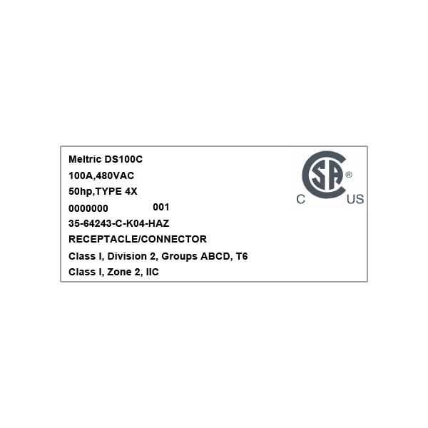 Meltric 35-64243-C-K04-HAZ RECEPTACLE - 35-64243-C-K04-HAZ