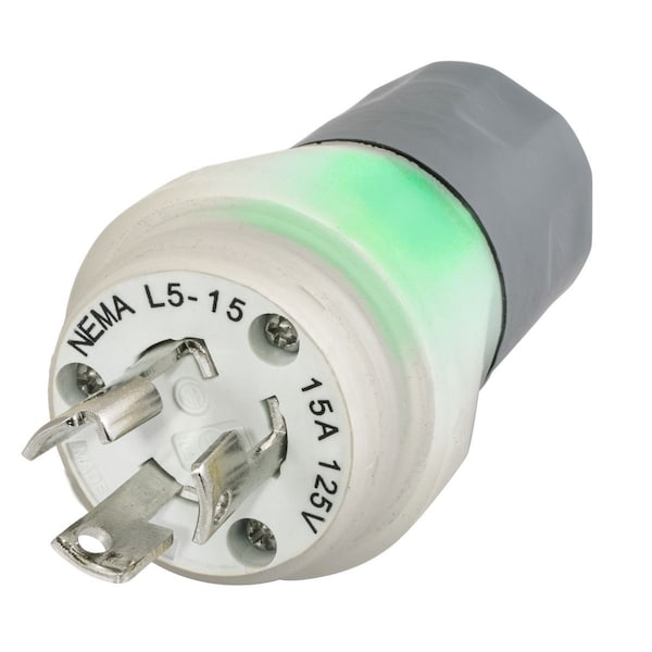 Hubbell Wiring Device-Kellems PLUG, WATERTIGHT, L5-15P, 15A 125V, CLEAR, WIRING CONDITION - HBL24W47AWC