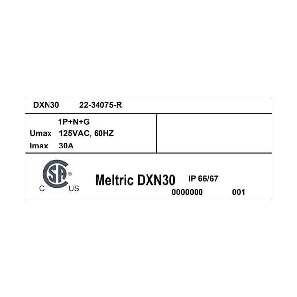 Meltric 22-34075-R RECEPTACLE NORMALLY CLOSED LID - 22-34075-R