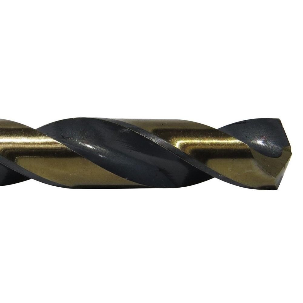 Broca Twist Drill Bit de longitud de trabajo de 12 piezas de Drill America de 5/16 pulgadas x 4-1/2 pulgadas recubierta en negro y dorado - KFDHEX5/16P12