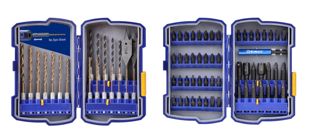 Juego de brocas de acero de alta velocidad de longitud estándar de trabajo Kobalt de 76 piezas surtidas - DTC-44576