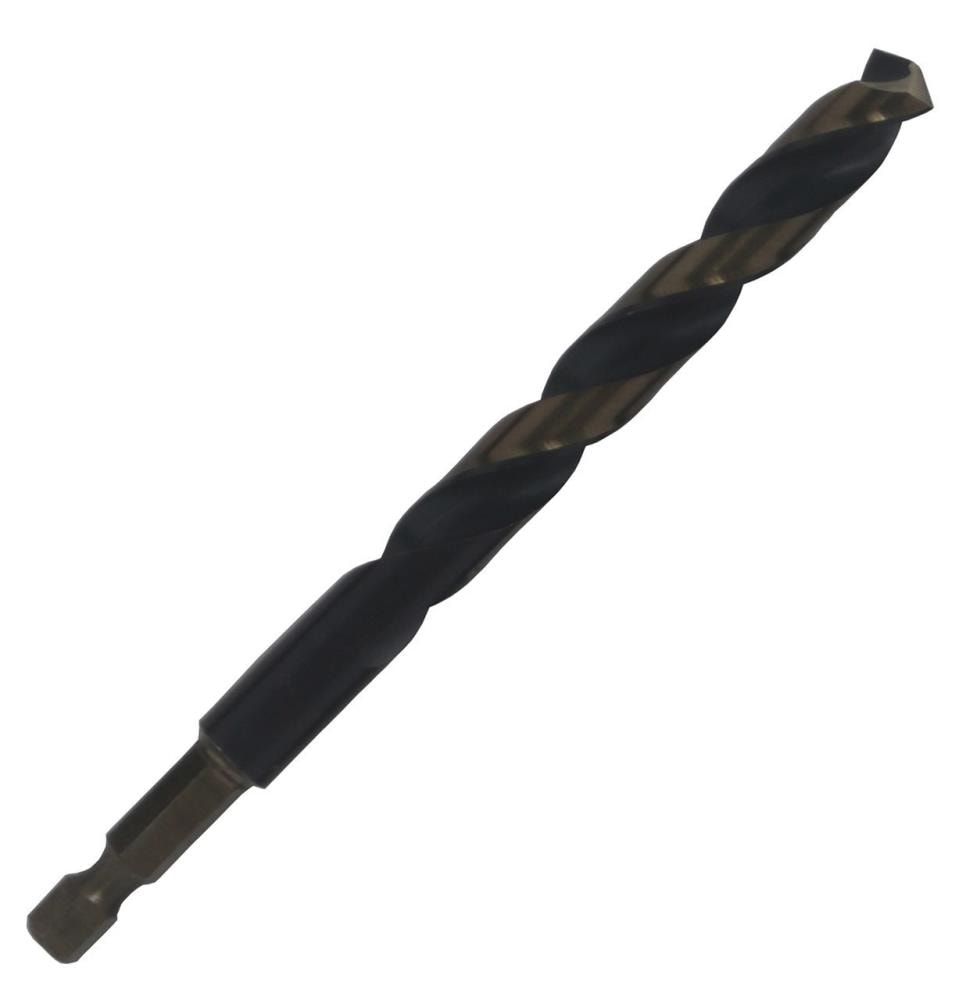 Broca de torsión de longitud de trabajo HSS recubierta en negro y dorado de 6 piezas de Drill America de 13/32 pulgadas x 5-1/4 pulgadas - KFDHEX13/32P6