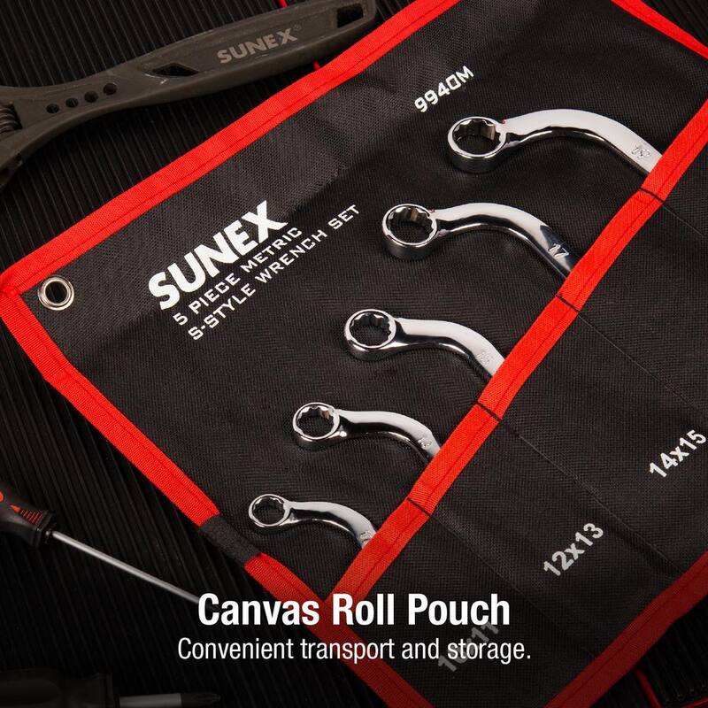 Juego de llaves de dado en S estilo SAE de SUNEX TOOLS (5 piezas) - 9940