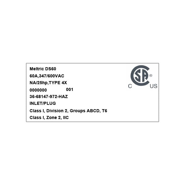 Meltric 36-68147-972-HAZ INLET - 36-68147-972-HAZ