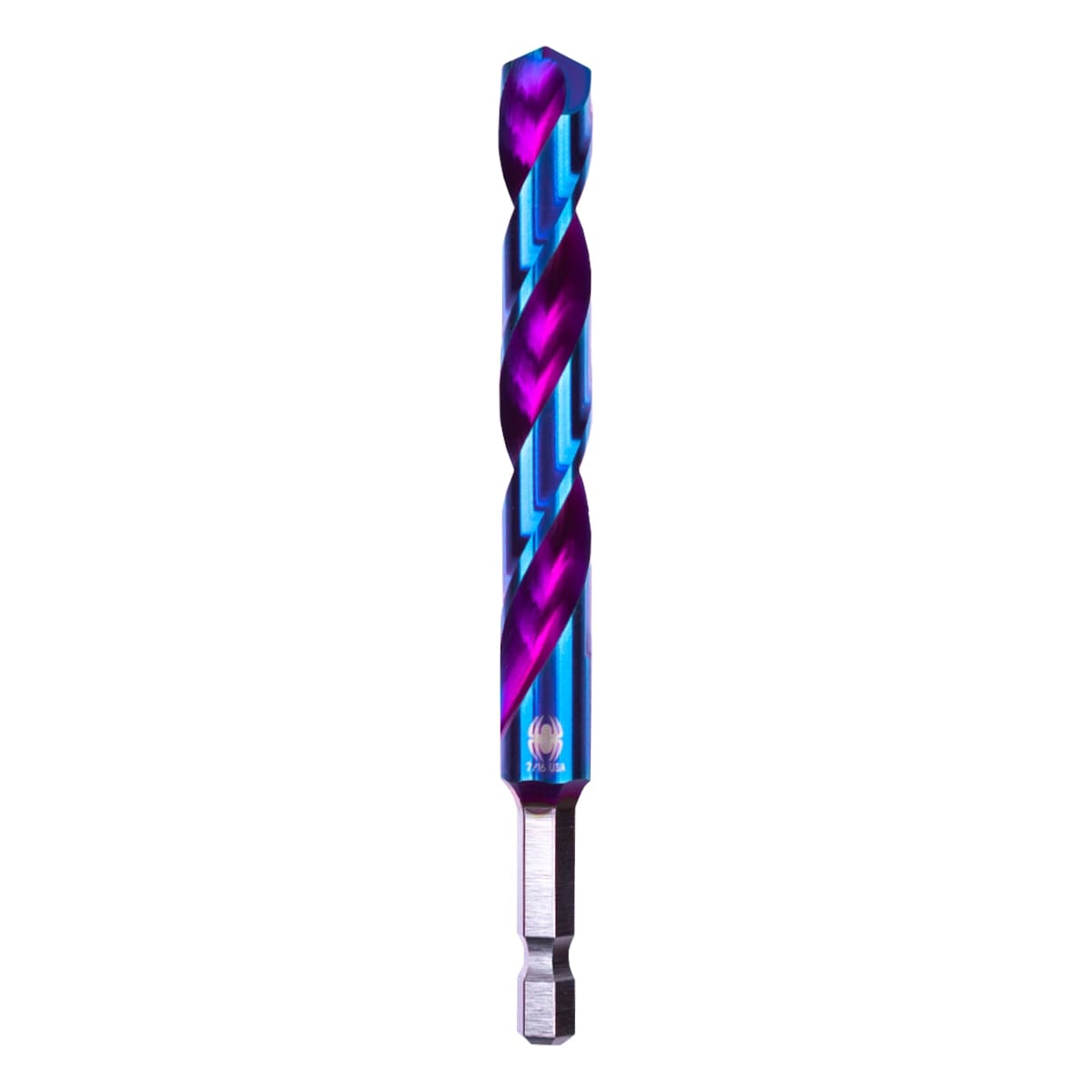 Broca helicoidal Spyder Spyder Stinger Mach-Blue de acero de alta velocidad de 7/16 pulgadas x 4-1/2 pulgadas de longitud de trabajo - 19015
