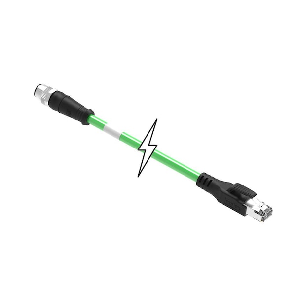 Molex CSE M12ETH 4P DC MA STR RJ45 STR WSOR 2M - 1201080522