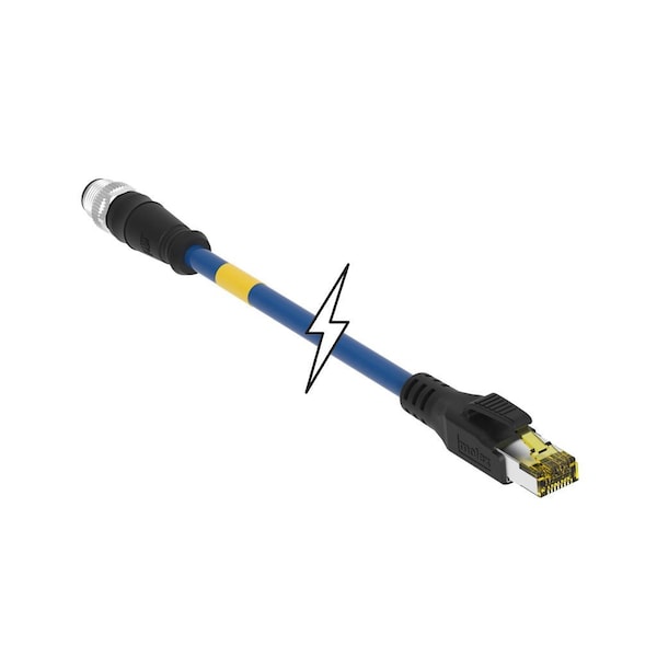 Molex CORDSET M12 TO RJ45 CAT6A BLUE PUR 10M - 1203410506