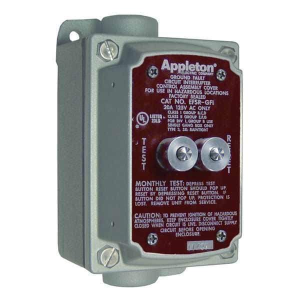 Appleton Electric 2W 3P 20A Hazardous GFCI Cover & Box 120VAC 5-20R - EFSC175-GFI