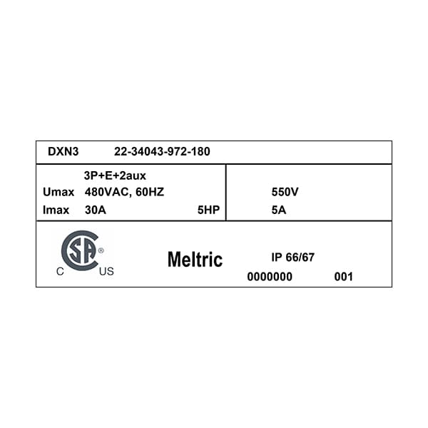 Meltric 22-34043-972-180 RECEPTACLE 180 DEGREE OPENING LID - 22-34043-972-180
