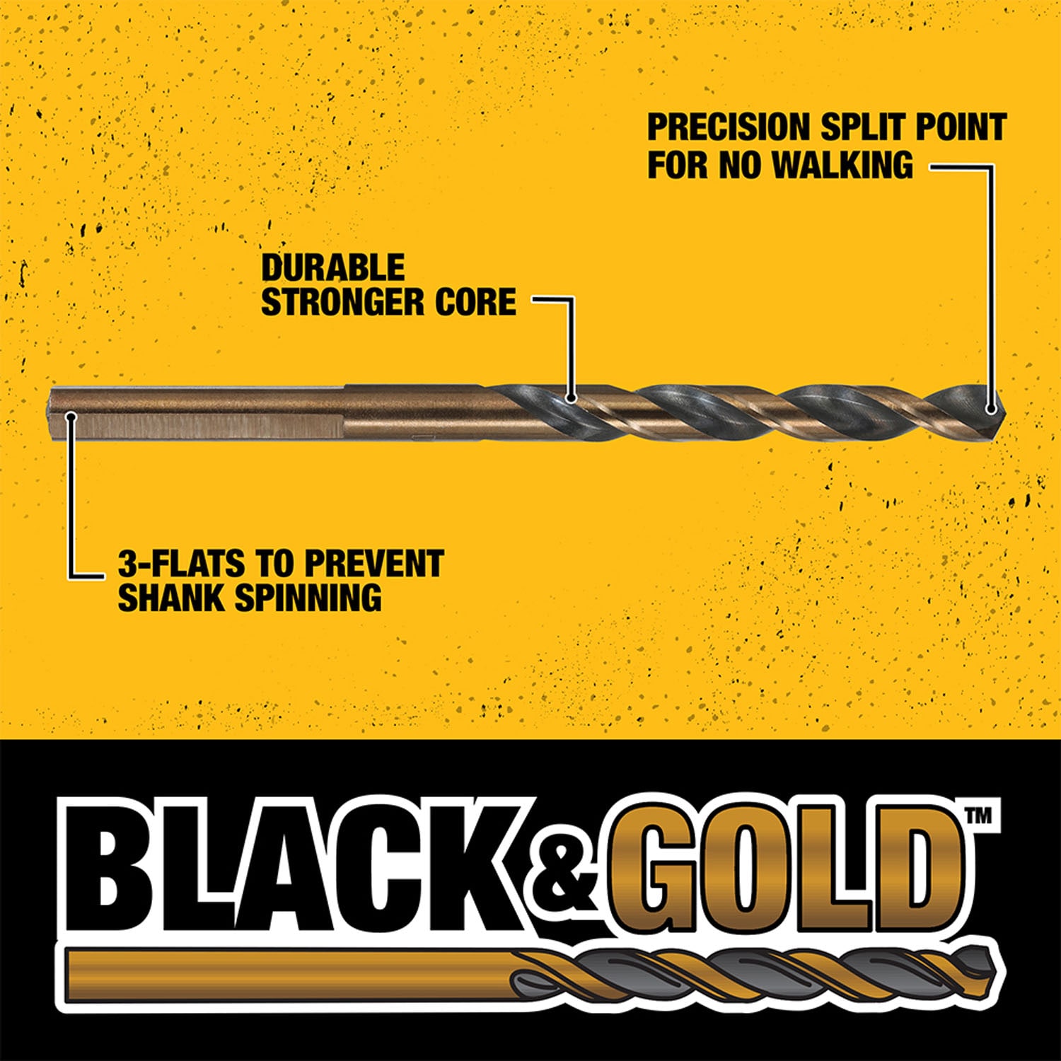 DEWALT Juego de brocas helicoidales recubiertas de negro y dorado de 20 piezas de longitud estándar HSS - DW1177