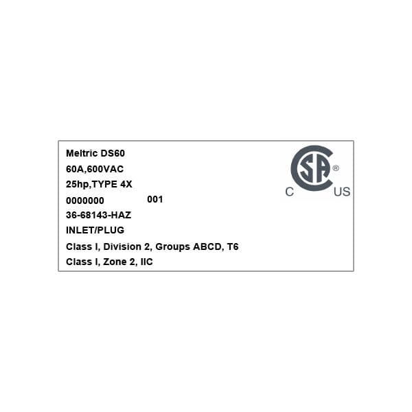 Meltric 36-68143-HAZ INLET - 36-68143-HAZ