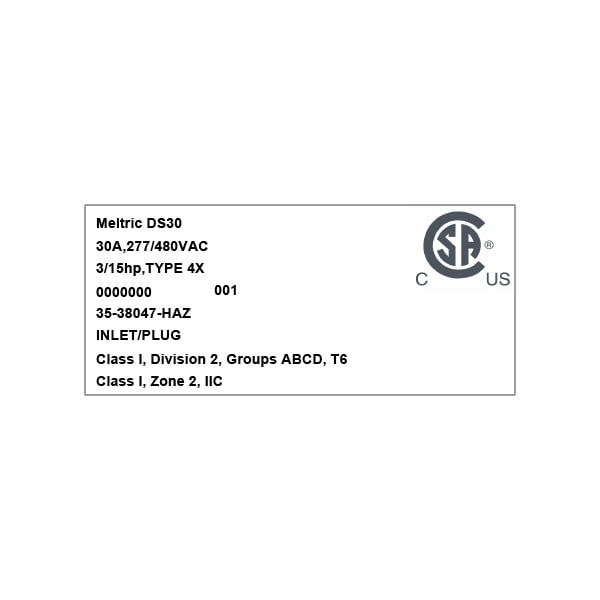 Meltric 35-38047-HAZ INLET - 35-38047-HAZ
