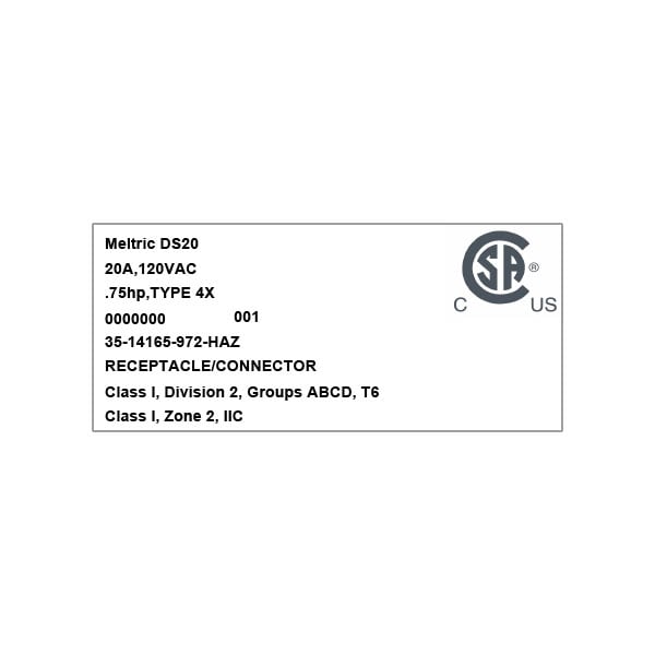 Meltric 35-14165-972-HAZ RECEPTACLE - 35-14165-972-HAZ