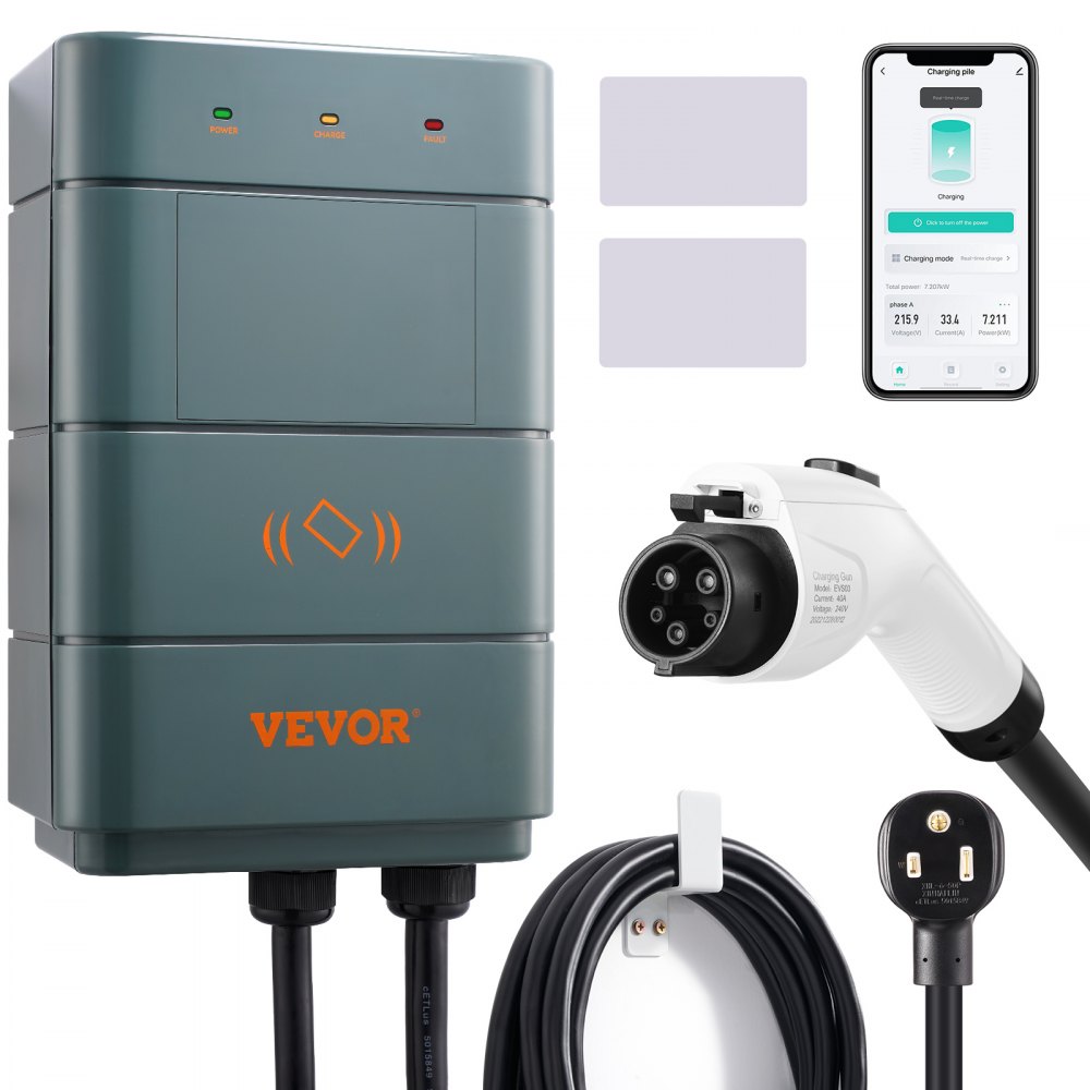 VEVOR Level 2 EV Charging Station 40A Home Electric Vehicle Charger NEMA6-50 - MGJLCDZ40A650DI90V4