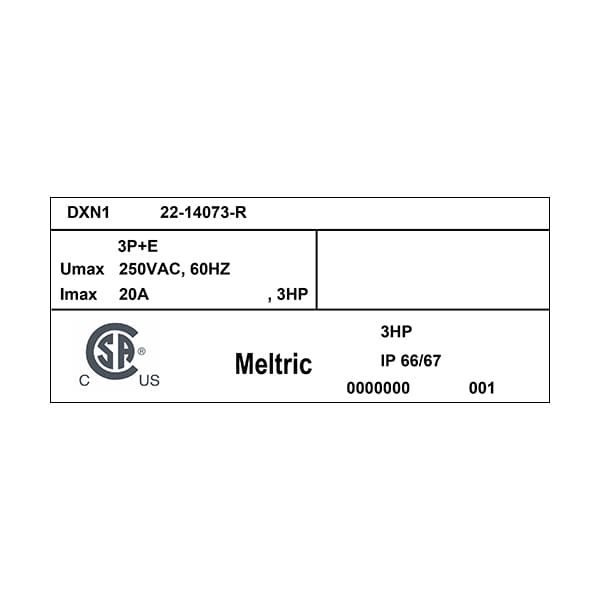 Meltric 22-14073-R RECEPTACLE NORMALLY CLOSED LID - 22-14073-R