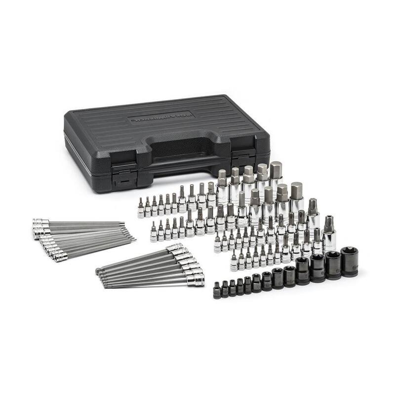 Juego de llaves de dado y puntas hexagonales y Torx maestras SAE/Métricas de 1/4, 3/8 y 1/2 pulgadas de GEARWRENCH (84 piezas) - 80742