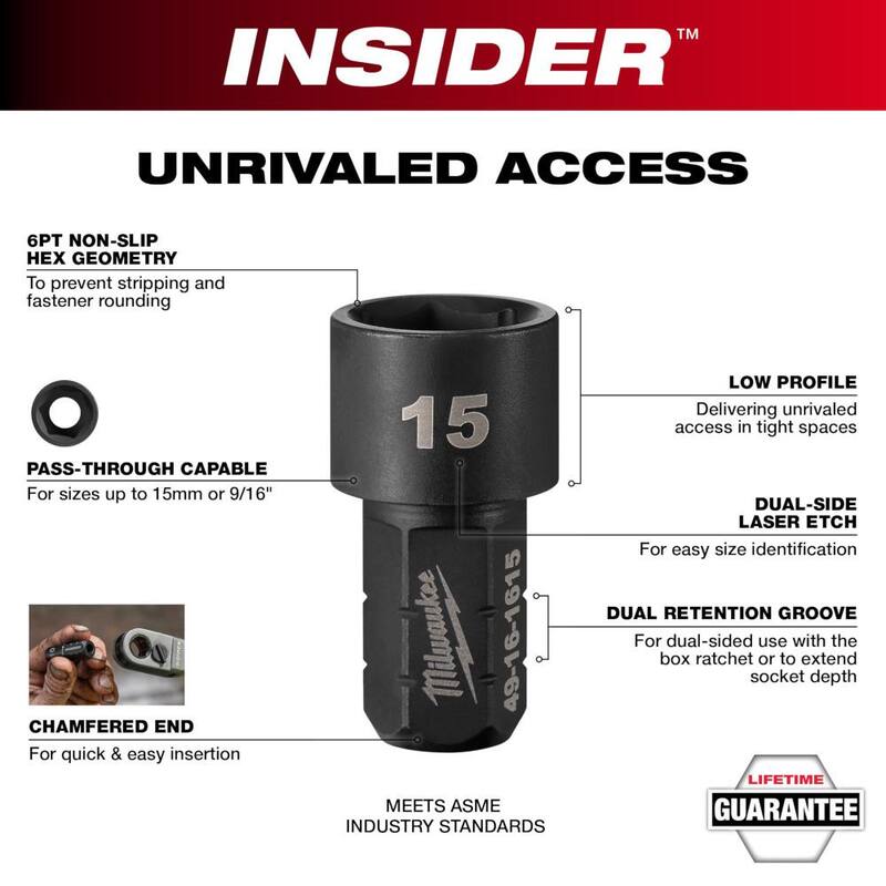 Juego de llaves de vaso de trinquete Milwaukee INSIDER Box SAE (8 piezas) - 49-16-1640
