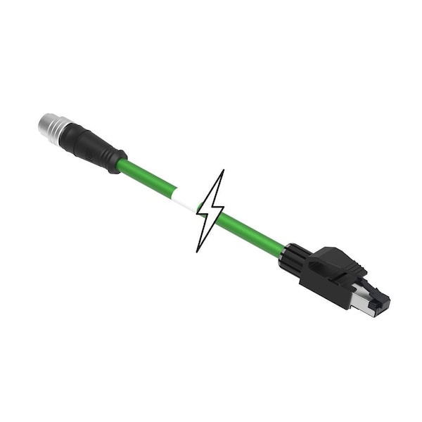 Molex CSE M12 ETH 4P DC MA STR RJ45 STR PUR 2M - 1201080203