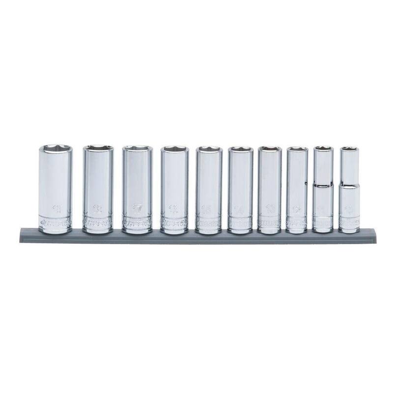 Juego de dados métricos profundos de 3/8 pulgadas para unidad Husky (10 piezas) - H3DDPMM10PC-02