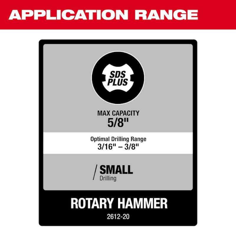 Martillo rotativo inalámbrico Milwaukee M18 18V de 5/8 pulgadas con batería de iones de litio (solo herramienta) - 2612-20