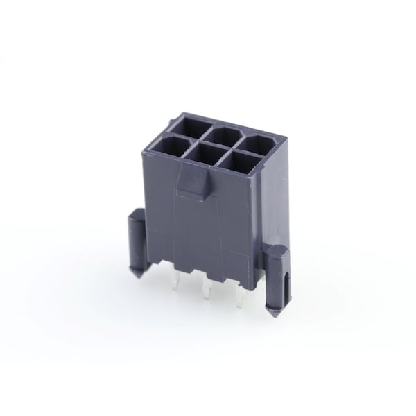 Molex MiniFitJr Vert Hdr w/Pegs 6Ckt GlowWire - 172447-0006