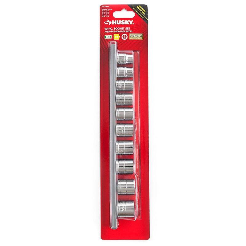 Juego de dados métricos estándar de 3/8 de pulgada Husky (10 piezas) - H3DMM11PCSR