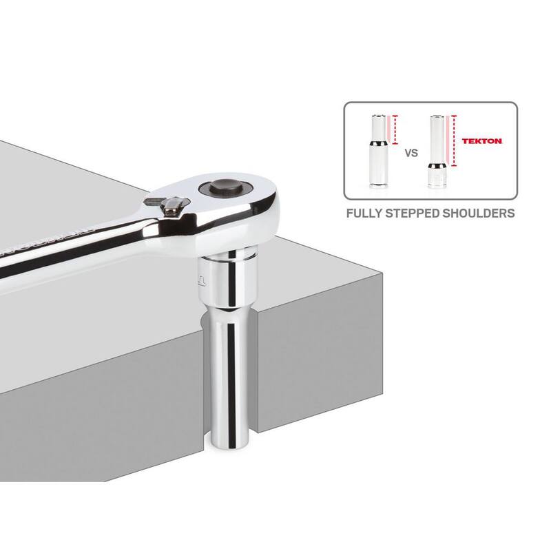 Juego de trinquete y dado de 12 puntos TEKTON de 3/8 pulgadas, (74 piezas) (1/4-1 pulg, 6-24 mm) - SKT15312