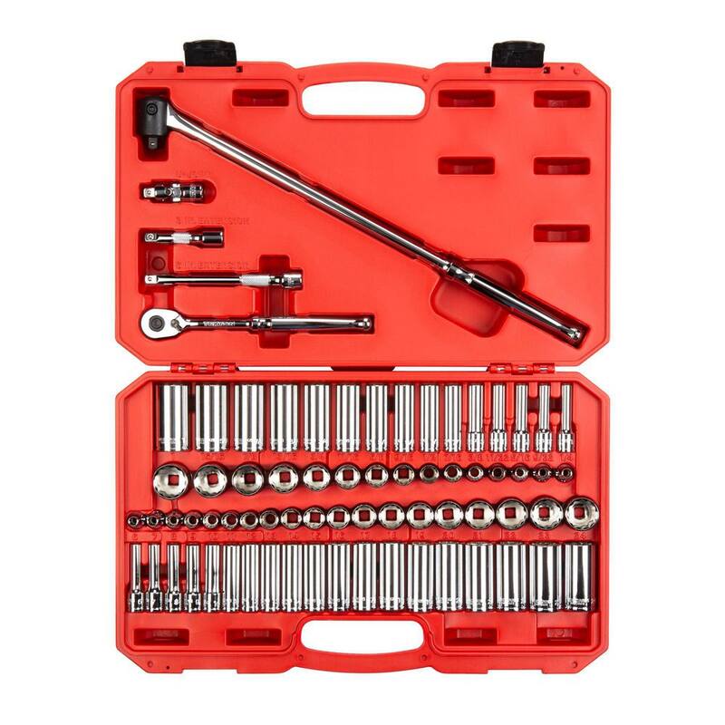 Juego de trinquete y dado de 12 puntos TEKTON de 3/8 pulgadas, (74 piezas) (1/4-1 pulg, 6-24 mm) - SKT15312