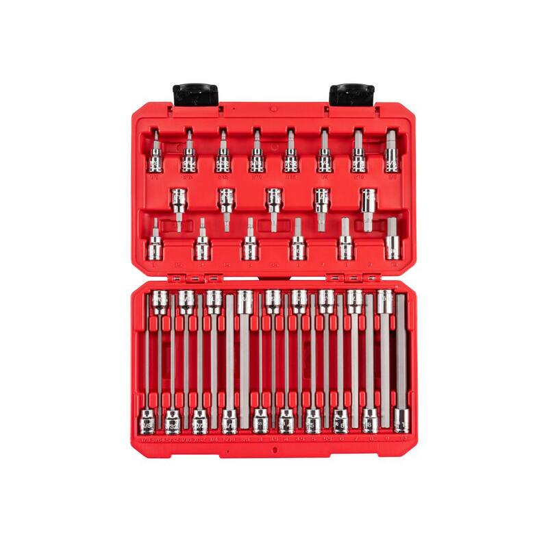 Juego de llaves de vaso hexagonales TEKTON de 3/8 pulgadas, 38 piezas (1/8-3/8 pulgadas, 3-10 mm) - SHB91316