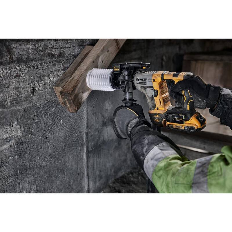 DEWALT ATOMIC Taladro Martillo SDS + sin escobillas ultra-compacto inalámbrico de 20V MAX con baterías XR 6.0Ah y 4.0Ah de 20V MAX - DCH172BWCB2460C