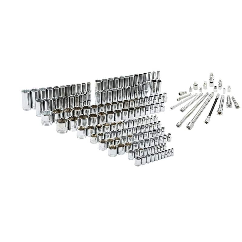 Juego de accesorios y dados Husky de 1/4 pulgadas x 3/8 pulgadas y 1/2 pulgadas (219 piezas) - H219MSSACCYRM