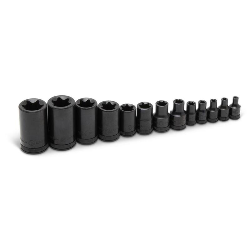 Juego de Dados con Punta Torx Externa de 1/4, 3/8 y 1/2 pulgadas de GEARWRENCH (13 Piezas) - 80583