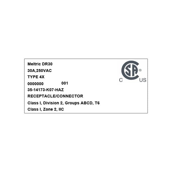 Meltric 35-14173-K07-HAZ RECEPTACLE - 35-14173-K07-HAZ