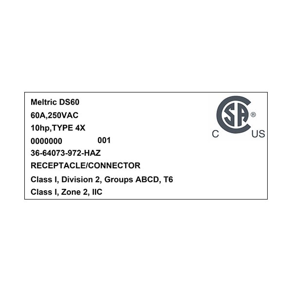 Meltric 36-64073-972-HAZ RECEPTACLE - 36-64073-972-HAZ