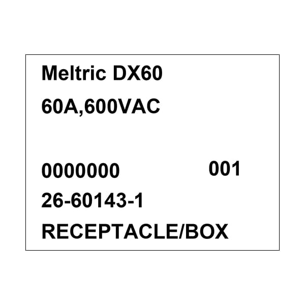 Meltric 26-60143-1 RECEPTACLE/BOX - 26-60143-1