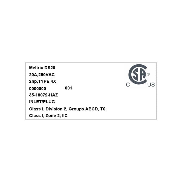 Meltric 35-18072-HAZ INLET - 35-18072-HAZ