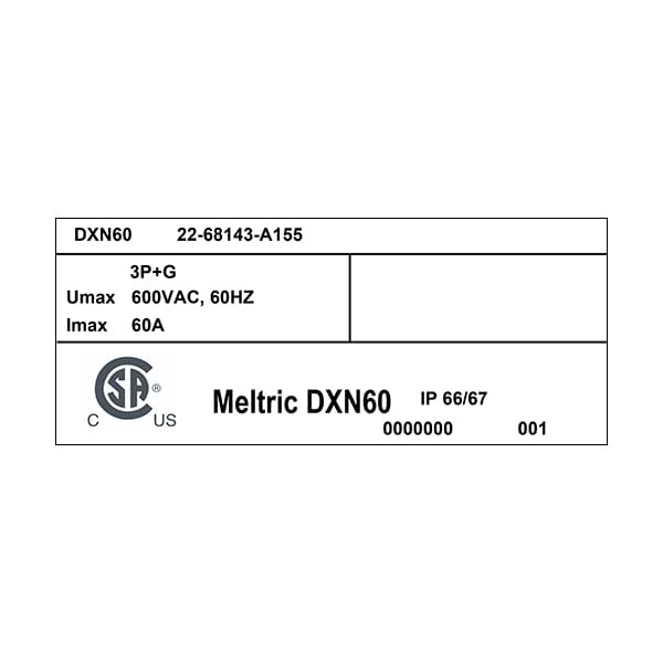 Meltric 22-68143-A155 INLET WITH NO LOCKOUT HOLE - 22-68143-A155