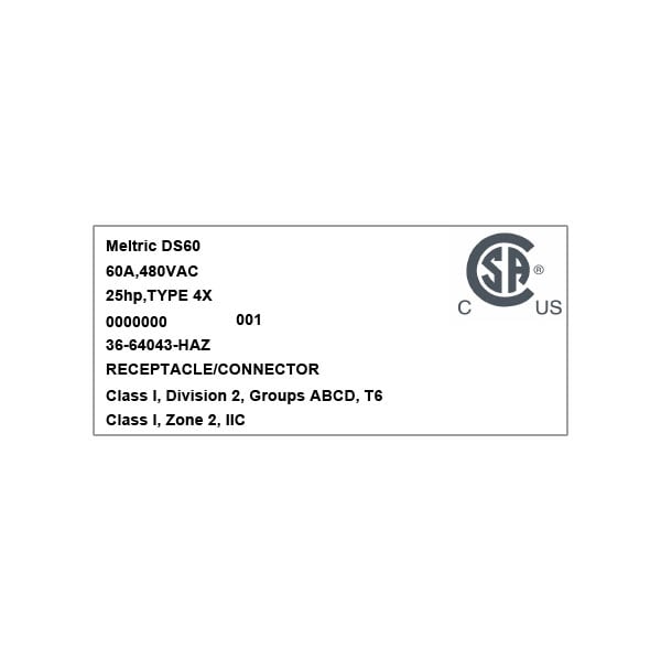 Meltric 36-64043-HAZ RECEPTACLE - 36-64043-HAZ