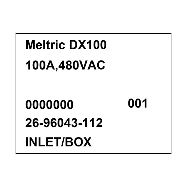 Meltric 26-96043-112 INLET/BOX - 26-96043-112