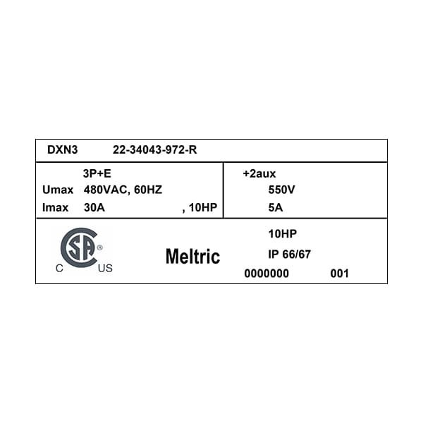 Meltric 22-34043-972-R RECEPTACLE NORMALLY CLOSED LID - 22-34043-972-R